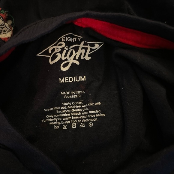 Eighty Eight men’s navy blue Christmas tee with Santa skull spacemen. Size M. - Picture 6 of 6